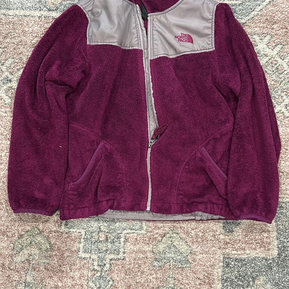The North Face Kids' Maroon and Gray Fleece Jacket